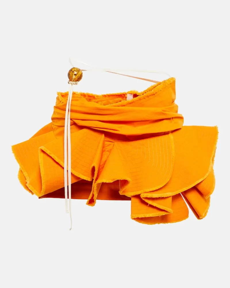Jacquemus Minigonna La Jupe Artichaut in cotone Arancione