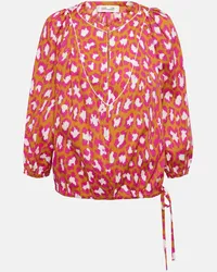 Diane von Furstenberg Top Juliette in misto cotone con stampa Multicolore