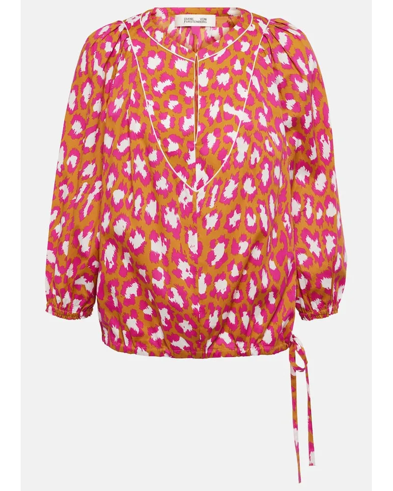 Diane von Furstenberg Top Juliette in misto cotone con stampa Multicolore