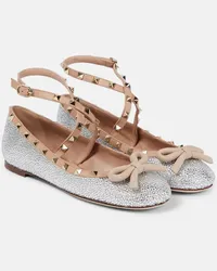 Valentino Garavani Ballerine decorate con borchie Metallizzato