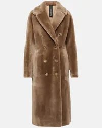 BLANCHA Cappotto doppiopetto in shearling Marrone