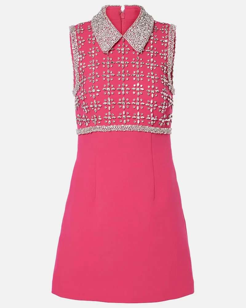 Rebecca Vallance Abito corto Rina con cristalli Rosa
