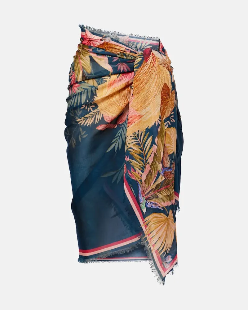 Zimmermann Pareo in cotone con stampa Blu