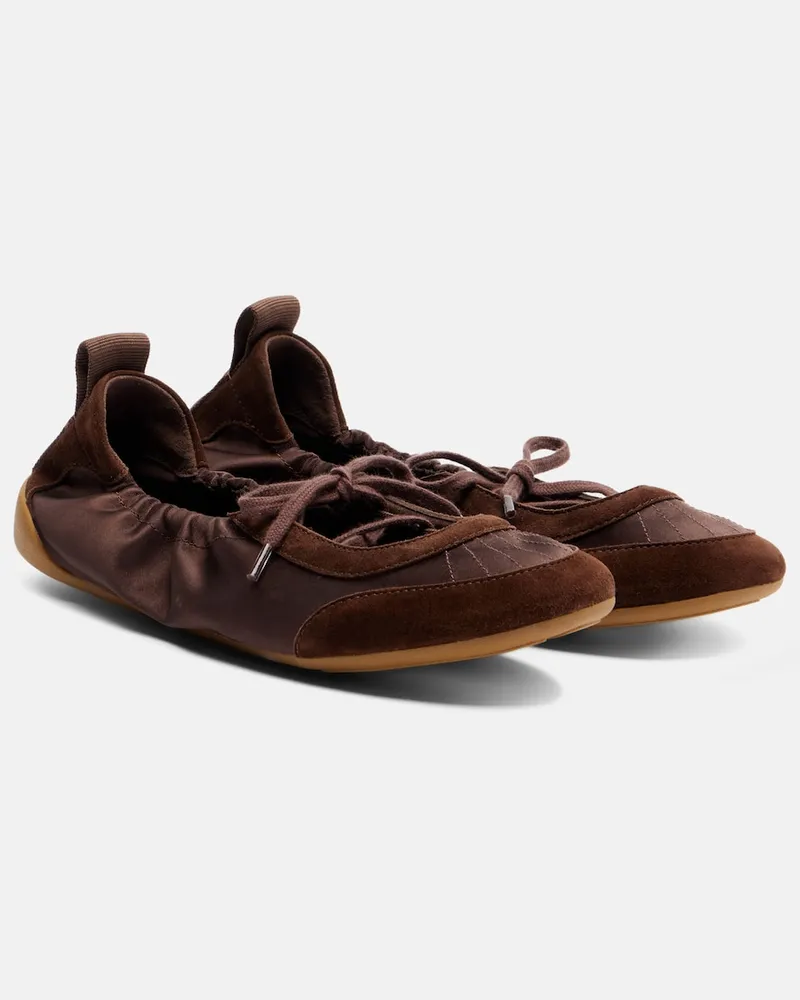 Chloé ChloÃ© Ballerine ChloÃ© Kick in raso con suede Marrone