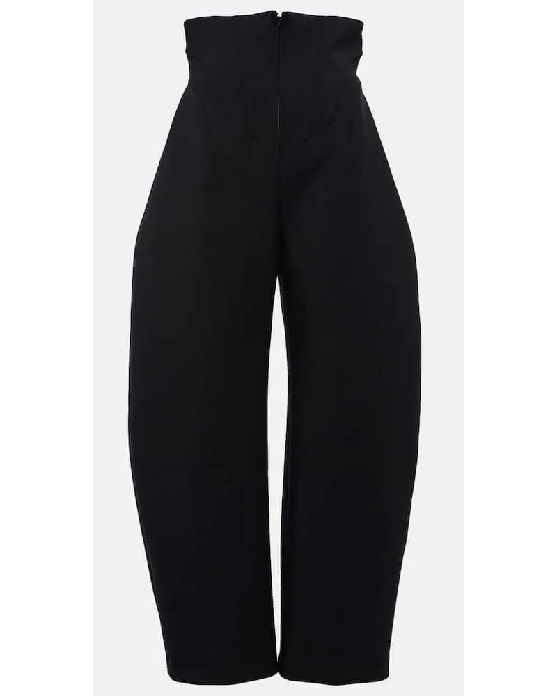 Alaïa Alaïa Pantaloni barrel in lana Nero