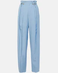 Victoria Beckham Pantaloni tapered in lana vergine Blu