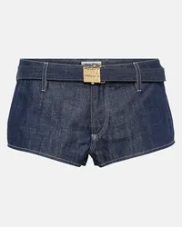 Miu Miu Shorts di jeans a vita bassa Blu