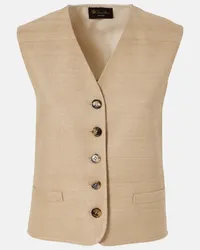 Loro Piana Gilet Edward in seta Beige