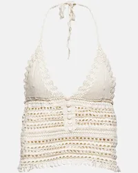 Isabel Marant Top cropped Frinley in crochet di cotone Neutro