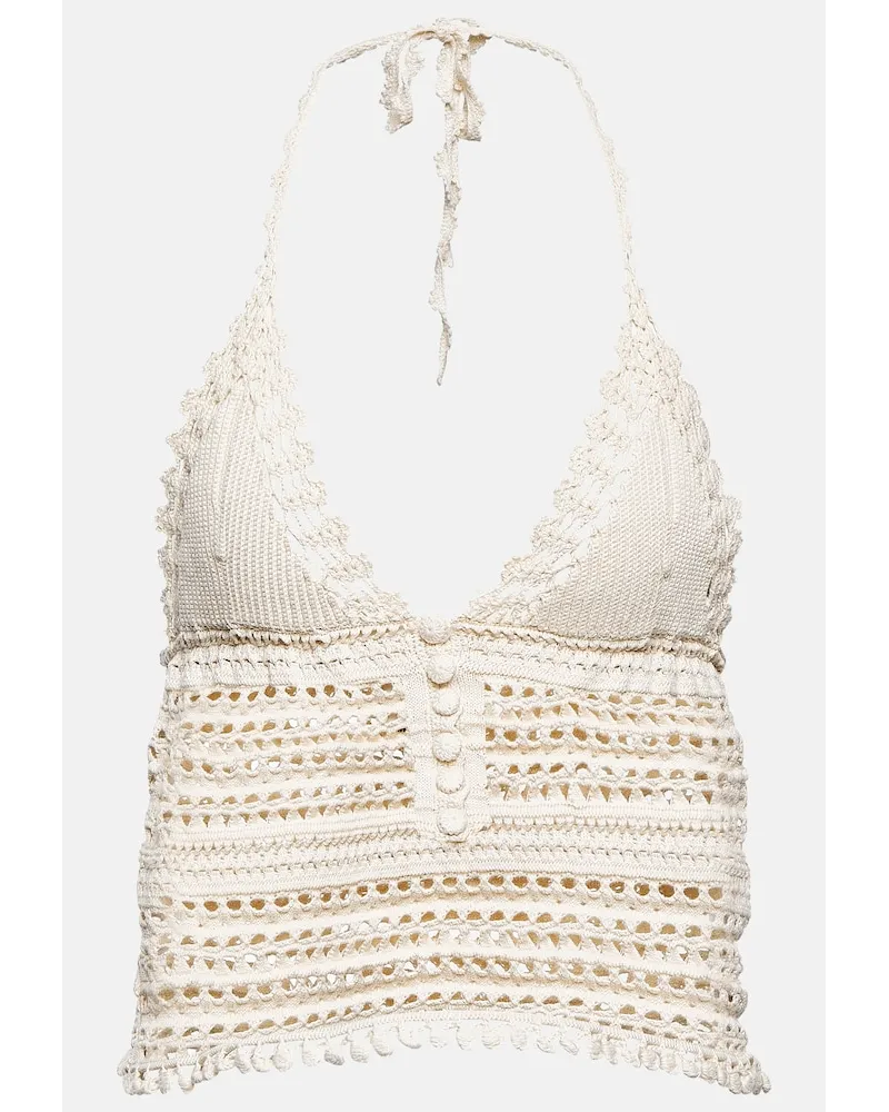 Isabel Marant Top cropped Frinley in crochet di cotone Neutro