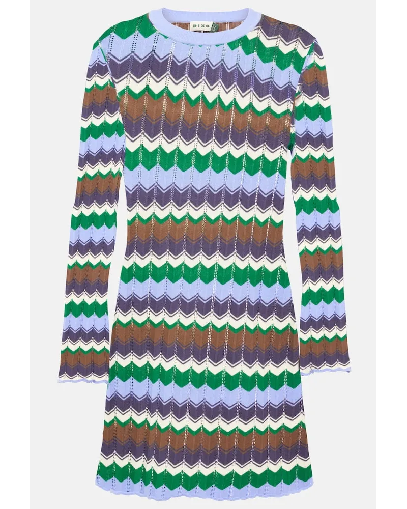 RIXO Abito corto Mylene in cotone Multicolore
