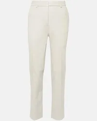 Joseph Pantaloni cropped Coleman in pelle Bianco