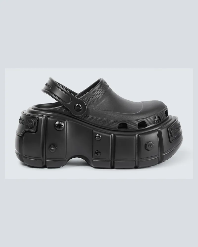 Balenciaga x Crocs - Mules HardCrocs con platform Nero