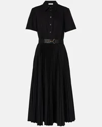 Tory Burch Abito midi in popeline di cotone Nero