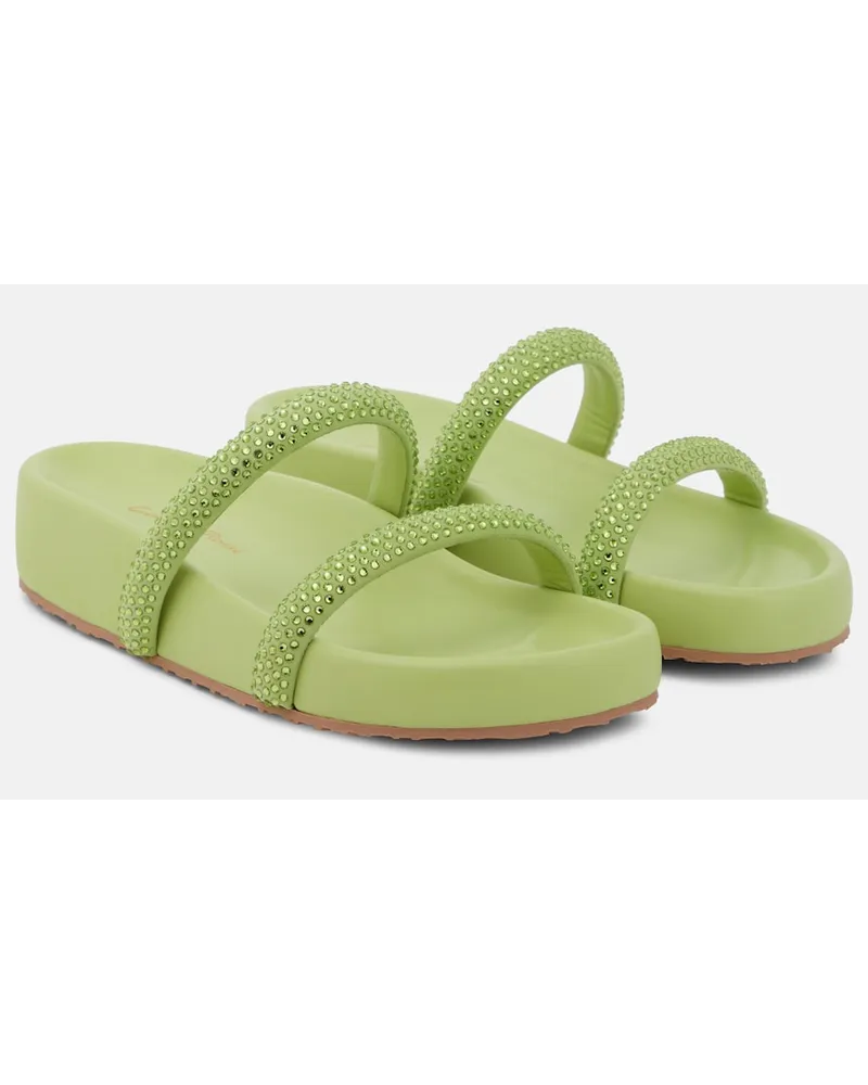 Gianvito Rossi Sandali Croisette con cristalli Verde