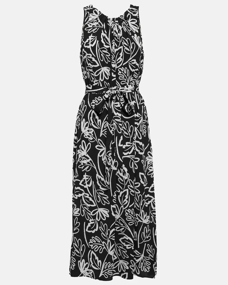 Velvet Abito midi in crÃªpe con stampa Nero