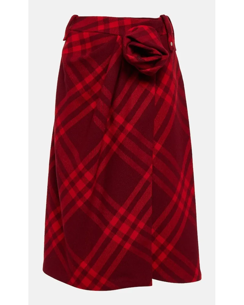 Burberry Gonna midi Burberry Check in lana Rosso
