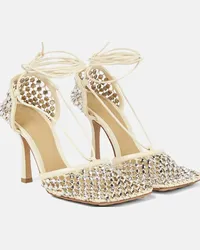 Bottega Veneta Pumps Sparkle Stretch in mesh e pelle Bianco