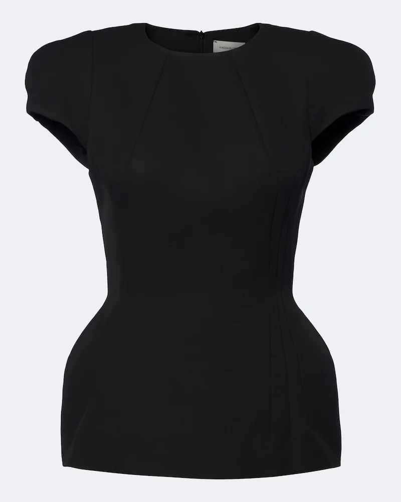 Magda Butrym Top in seta e cashmere imbottito Nero