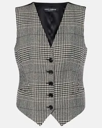 Dolce & Gabbana Gilet in misto lana principe di Galles Grigio