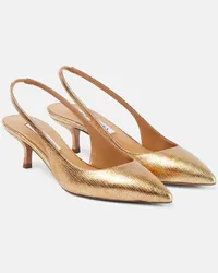 Aquazzura Pumps slingback Purist 50 in pelle metallizzata Oro