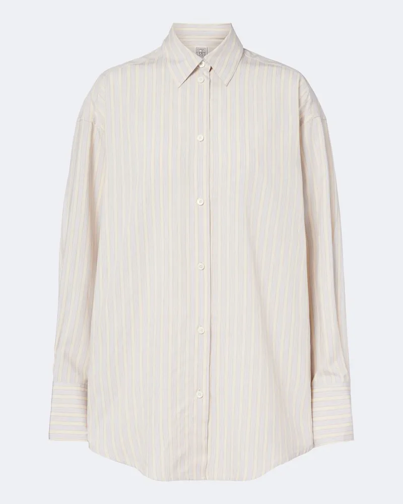 Totême Camicia oversize in popeline a righe Giallo
