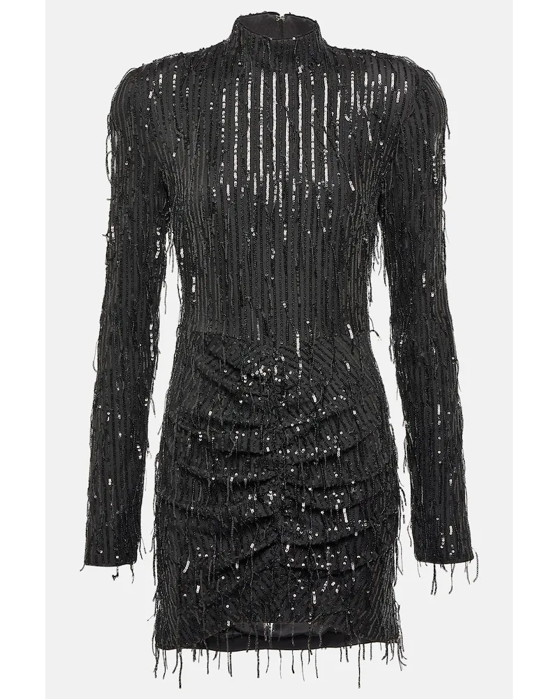 ROTATE Birger Christensen Miniabito con paillettes Nero