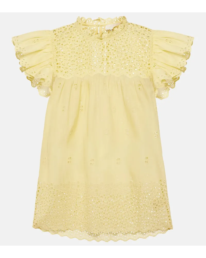 Ulla Johnson Top Kassi in voile di cotone Giallo