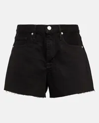 Frame Denim Shorts a vita alta Le Brigette Nero