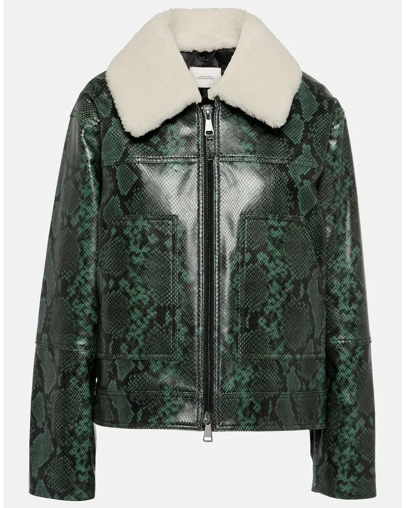 Dorothee Schumacher Giacca Urban Jungle in pelle stampata Verde