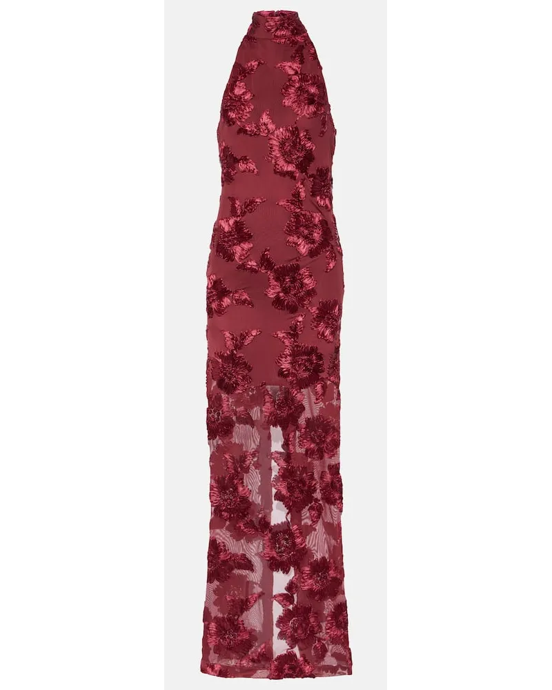 ROTATE Birger Christensen Abito lungo con scollo allâamericana Multicolore