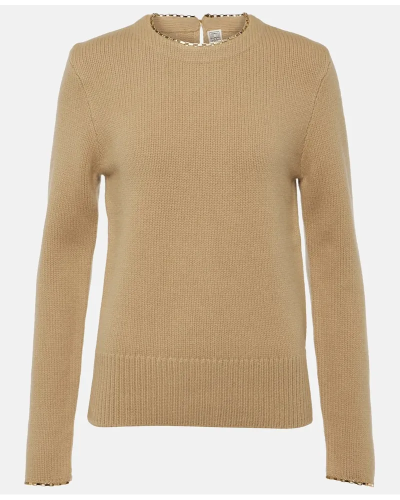 Totême Pullover in lana e cashmere Marrone