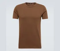 Tom Ford T-shirt in jersey di misto cotone Marrone