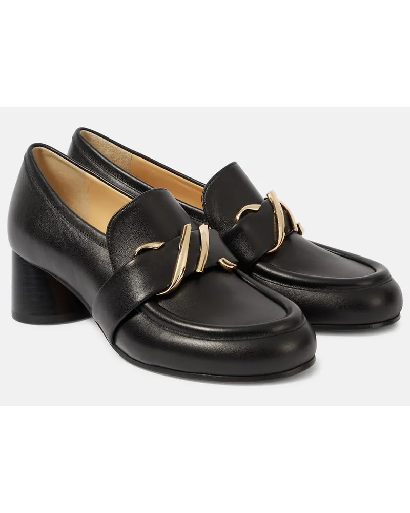 Proenza Schouler Pumps mocassino in pelle con monogramma Nero