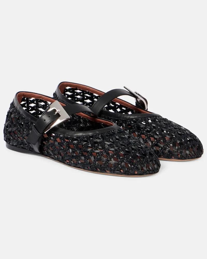 Paris Texas Ballerine Sveva con pelle intrecciata Nero