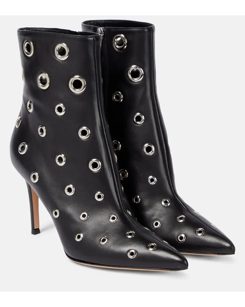 Gianvito Rossi Stivaletti Lydia 85 in pelle con borchie Nero