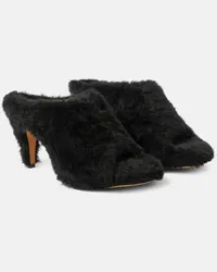 KHAITE Mules Marion in shearling Nero