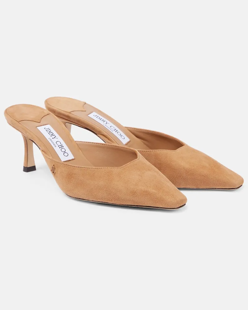 Jimmy Choo Mules Vivi 65 in suede Beige