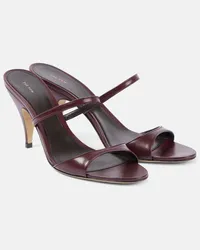 The Row Mules Vika Knot 80 in pelle Borgogna