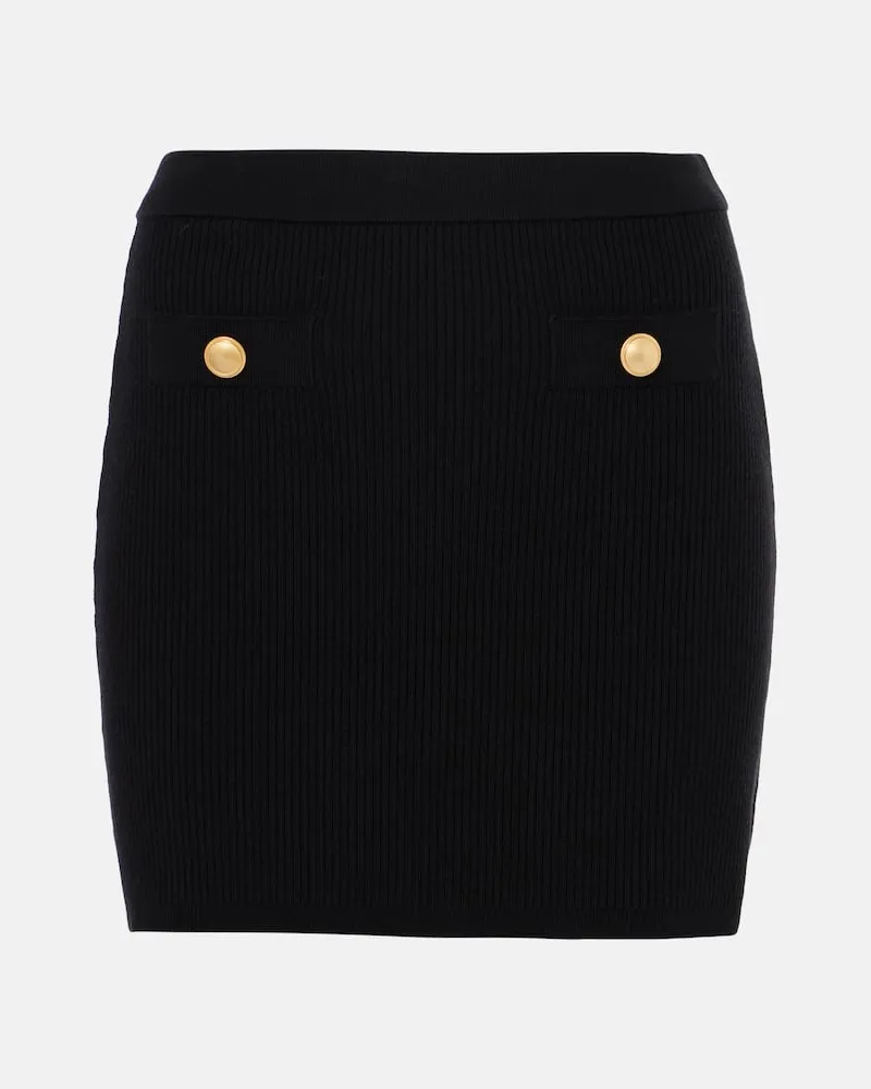 Alessandra Rich Minigonna in lana e cashmere Nero