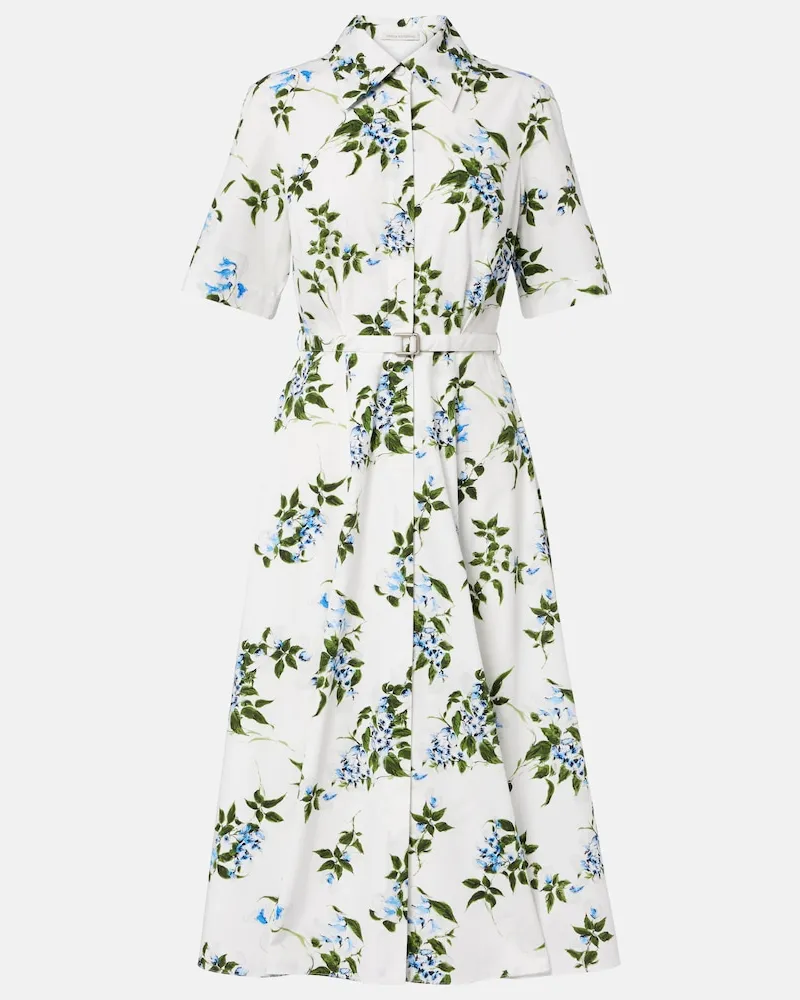 EMILIA WICKSTEAD Abito chemisier Rubie in popeline di cotone Bianco