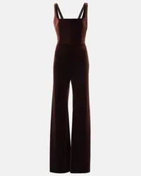 GALVAN Jumpsuit Vesper in velluto Marrone