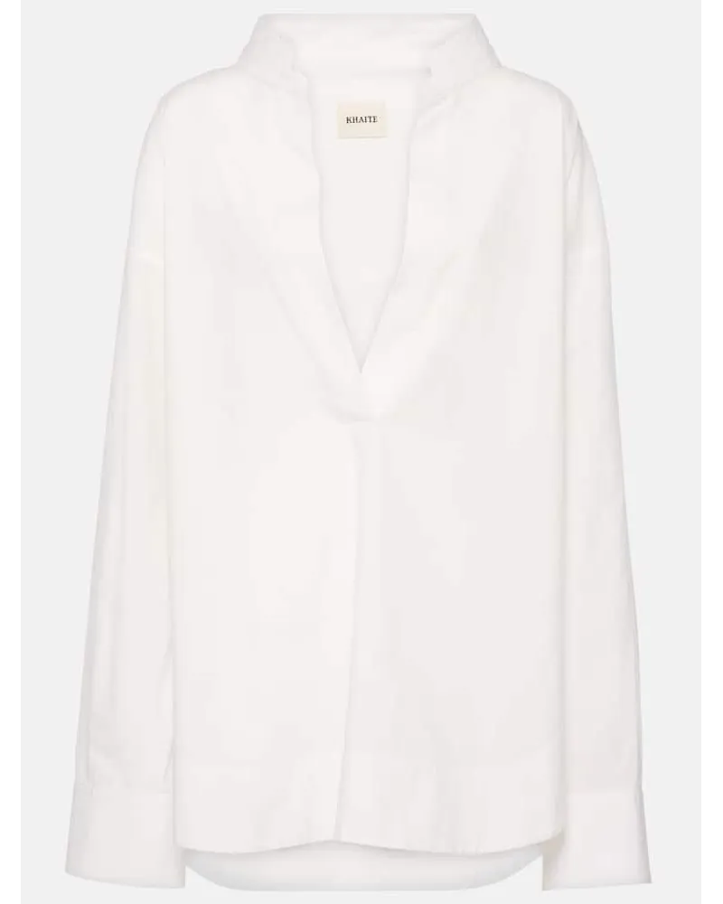 KHAITE Top Tito in popeline di cotone Bianco
