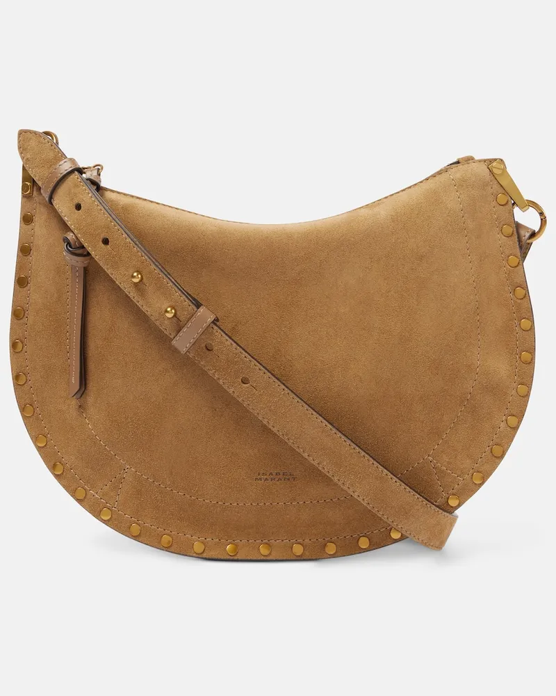 Isabel Marant Borsa a spalla Oskan Soft Zipped in suede Beige
