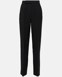 Roland Mouret Pantaloni regular in lana e seta Nero