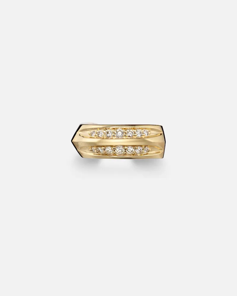 Stone & Strand Orecchino ear cuff Knife Edge in oro 14kt con diamanti Oro
