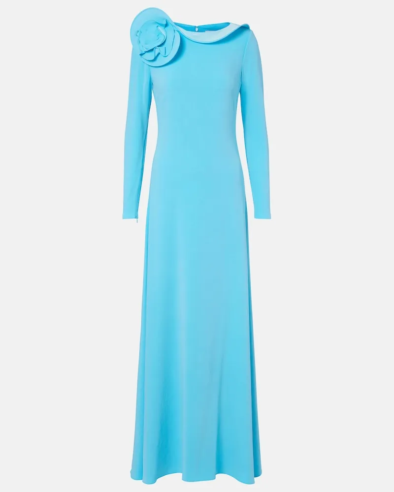 Roland Mouret Abito lungo con applicazioni floreali Blu