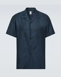 Berluti Camicia in seta e cotone Blu