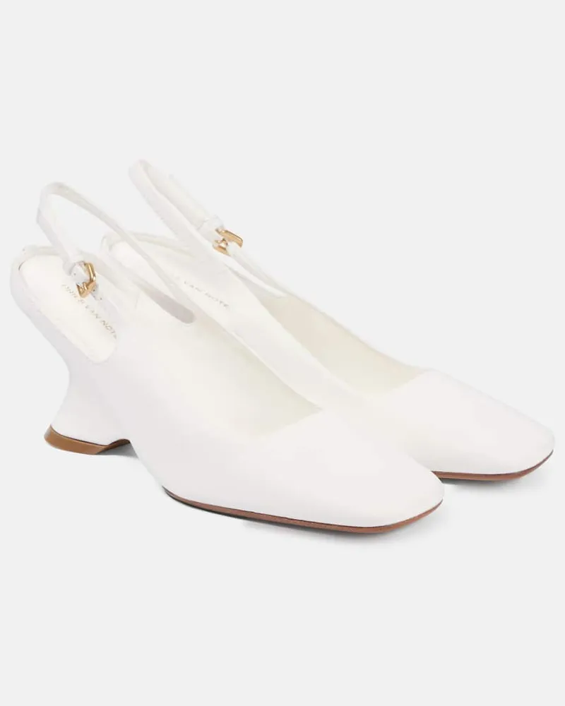 Dries van Noten Pumps 75 in pelle con zeppa Bianco