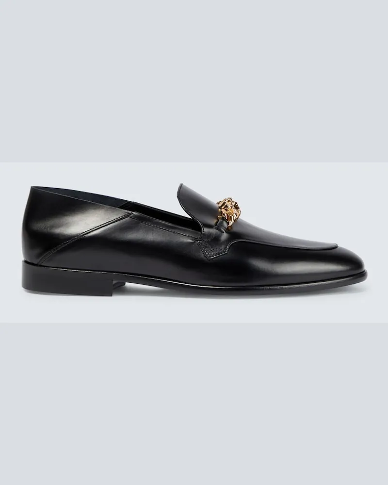 Versace Mocassini Medusa Chain in pelle Nero